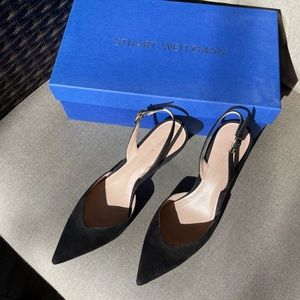 Authentic Stuart Weitzman Marymid suede slingback pump